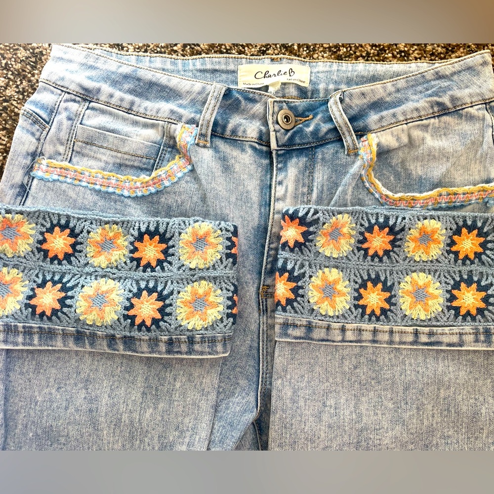 Charlie B Jeans with Crochet Cuff